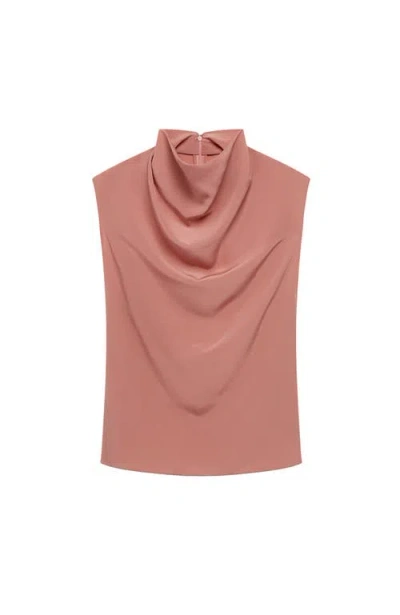 Another Tomorrow Silk Draped Top In Brown