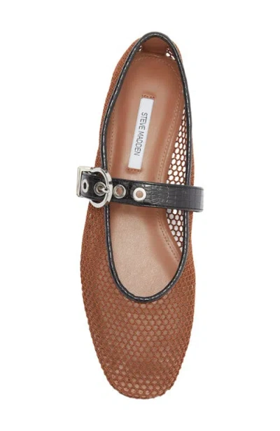 Steve Madden Lucia Mary Jane Flat In Brown
