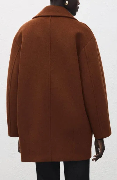 Mango Wool Blend Coat In Brown