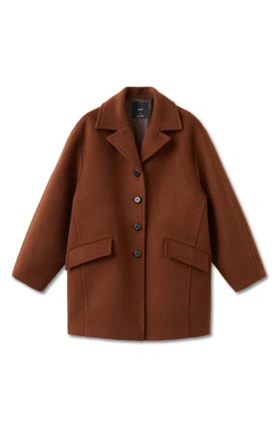 Mango Wool Blend Coat In Brown