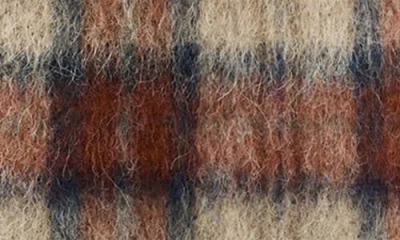 Mango Check Plaid Wool Blend Double Breasted Coat In Neutral