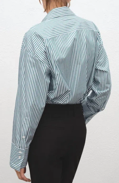 Mango Stripe Oversize Organic Cotton Button-up Shirt In Multi