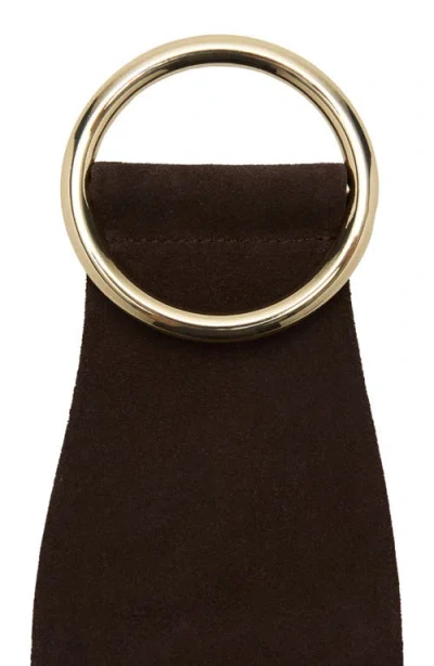 Mango Obi Suede Belt In Brown