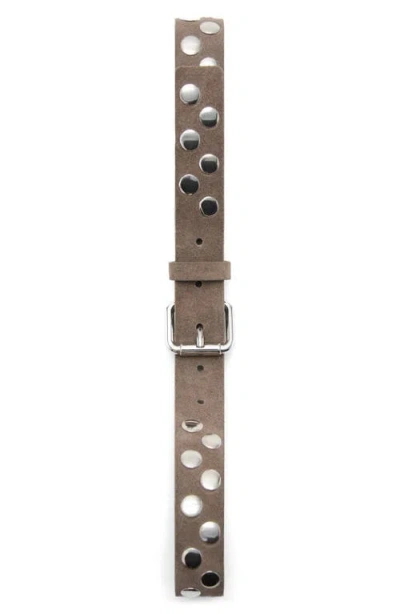 Mango Studded Suede Belt In Brown