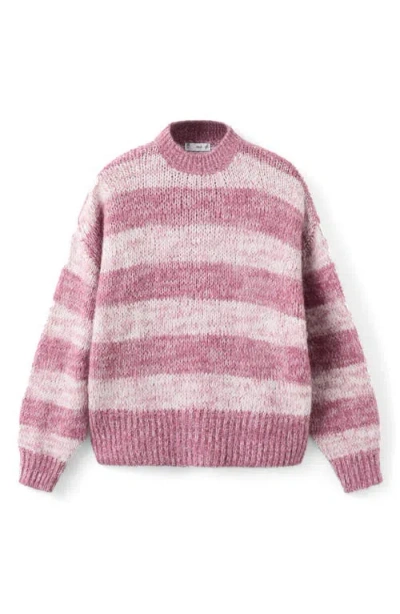 Mango Stripe Oversize Sweater In Pink