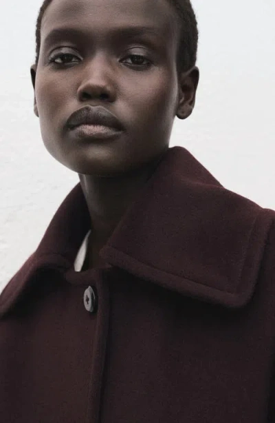 Mango Wool Blend Crop Jacket In Brown