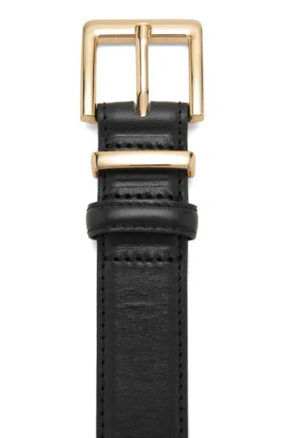 Mango Leather Belt In Black