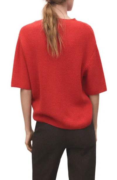 Mango Three-quarter Sleeve Sweater In Red