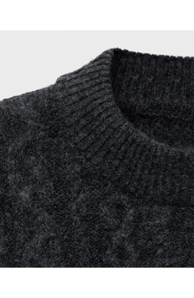 Mango Cable Crewneck Lounge Sweater In Multi