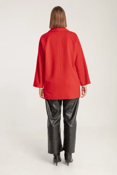 1982 Cashmere Double Breasted Short Coat In Red