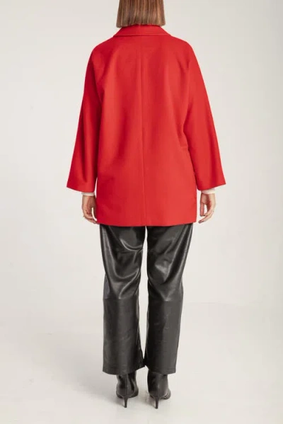 1982 Cashmere Double Breasted Short Coat In Red