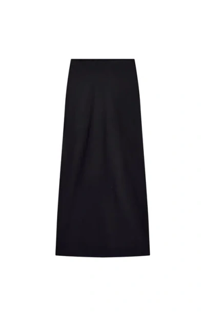 Another Tomorrow Satin Skirt In Black