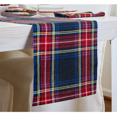 Solino Home Linen Table Runner In Blue