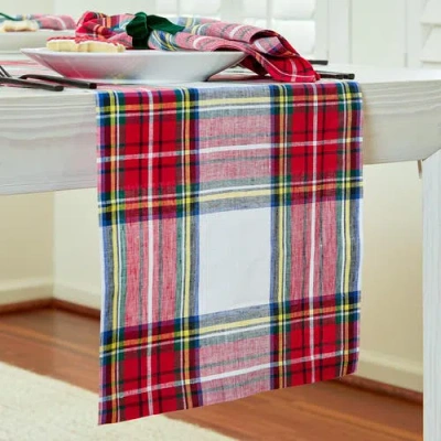 Solino Home Linen Table Runner In Red