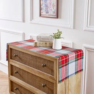 Solino Home Linen Table Runner In Red