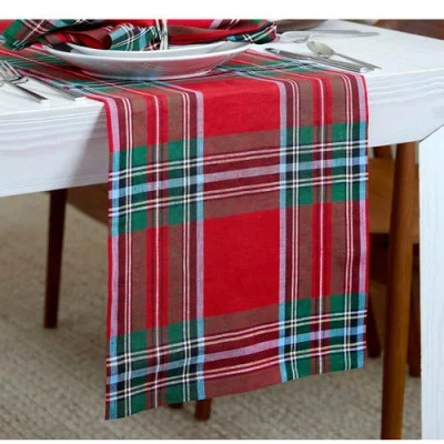 Solino Home Linen Table Runner In Red