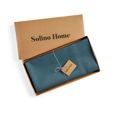 Solino Home Linen Table Throw In Blue