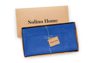Solino Home Linen Table Throw In Blue