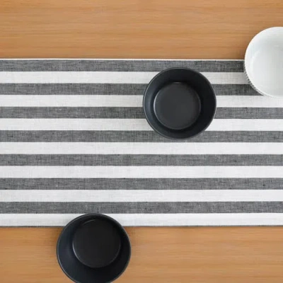 Solino Home Linen Table Runner In White