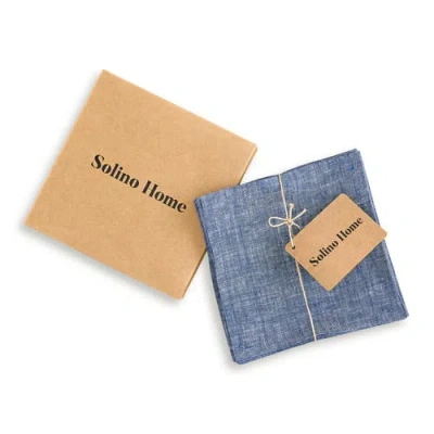 Solino Home Linen Cocktail Napkins In Blue