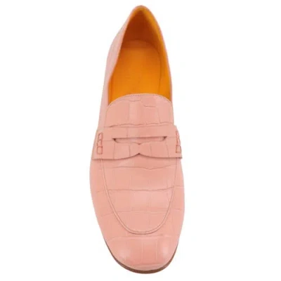 Madison Maison Flat Croc Embossed Loafer In Pink