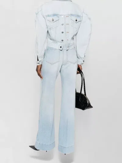 Givenchy Cropped Cocoon Jacket Front Back Yoke Pockets In Blue