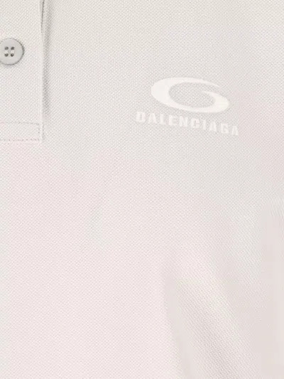 Balenciaga Cotton Pique Polo Shirt With Sport Icon Logo In White