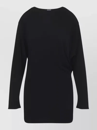 Jacquemus Mistral Dress Crew Neck Draped Back In Black