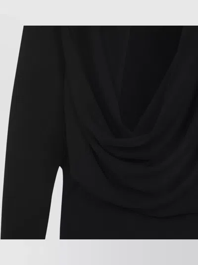 Jacquemus Mistral Dress Crew Neck Draped Back In Black
