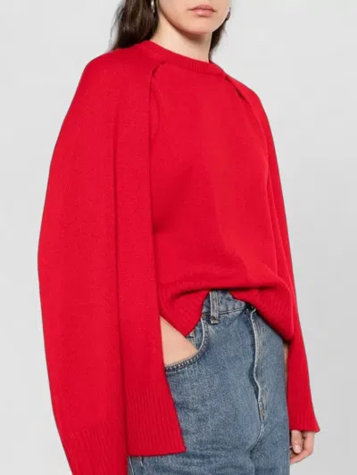 Totême Cashmere Crew Neck Knit Jumper Long Sleeves In Red