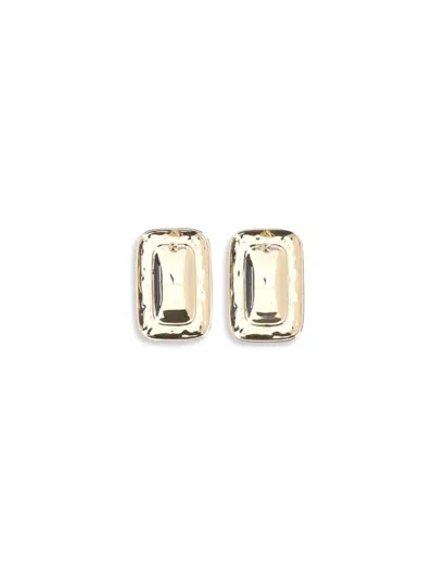 Self-portrait Rectangular-shape Earrings In Brown