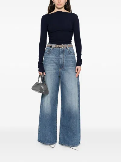 Sportmax Pre Denim Cotton Jeans In Blue