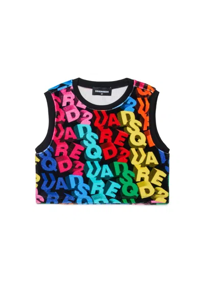 Dsquared2 Graphic-print Top In Multi
