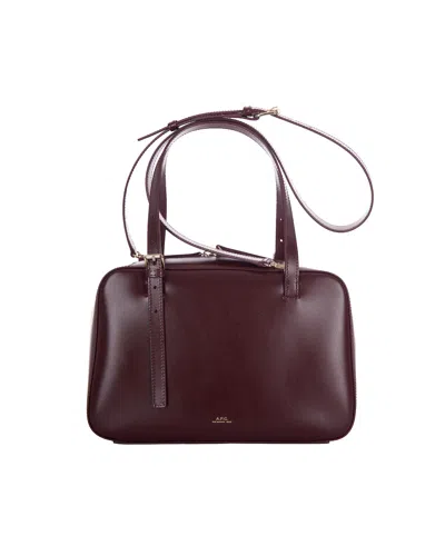 A.p.c. A. P.c. Mini Cowhide Bag For Women In Burgundy