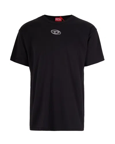 Diesel Mens 900 T-norm-iod Logo-embroidered Cotton-jersey T-shirt In Black