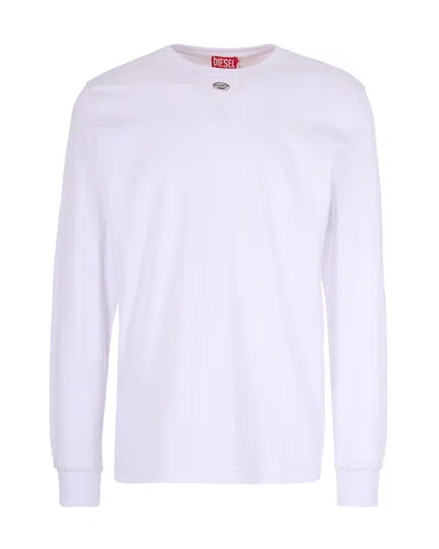 Diesel Long-sleeve T-shirt With D Patch In Gray
