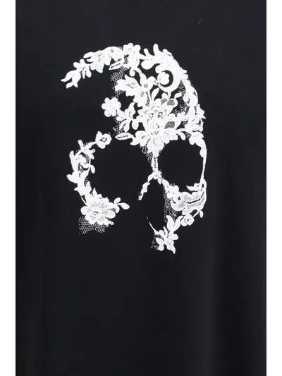 Alexander Mcqueen Crew Neck Graphic Print Short Sleeve T Shirt In Black