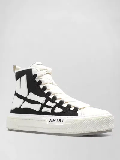 Amiri Premium Leather Sneakers With Pull-tab And Rubber Toe Cap In Black