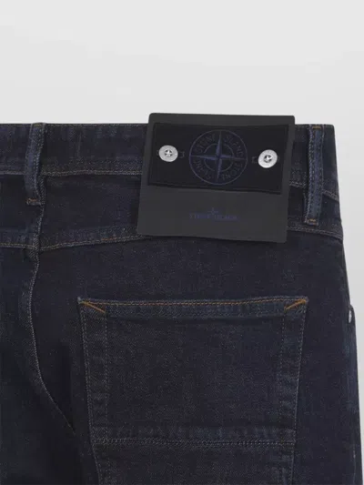 Stone Island Regular-straight-fit Five-pocket Jeans With Rinsed Finish In Blue