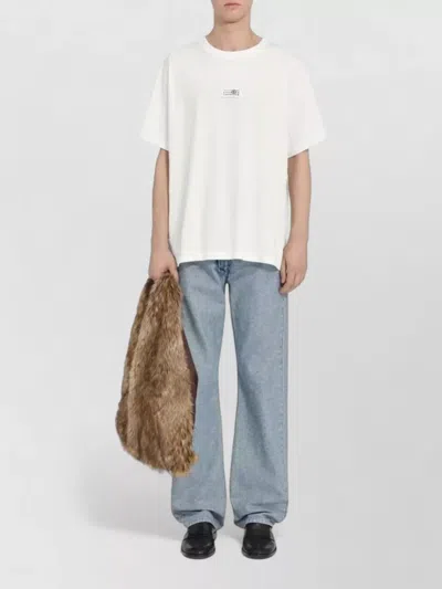 Mm6 Maison Margiela Mm6 By Maison Margiela Minimalist Logo Short Sleeve T-shirt In White