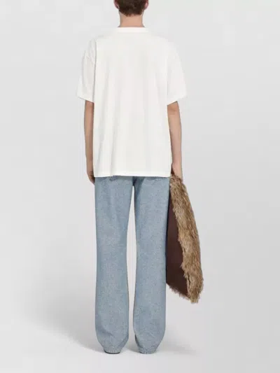 Mm6 Maison Margiela Mm6 By Maison Margiela Minimalist Logo Short Sleeve T-shirt In White