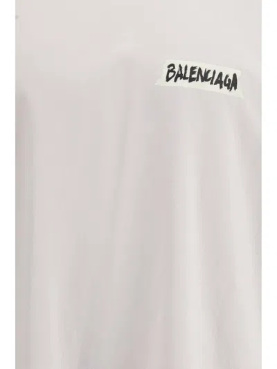 Balenciaga Oversized Logo-print Cotton-jersey T-shirt In White
