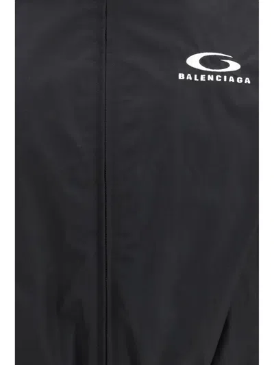 Balenciaga Womens Black Logo-embroidered Cotton-blend Track Jacket In Black