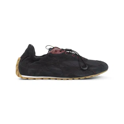 Bottega Veneta Black Fabric And Suede Orbit Flash Sneakers In Multi