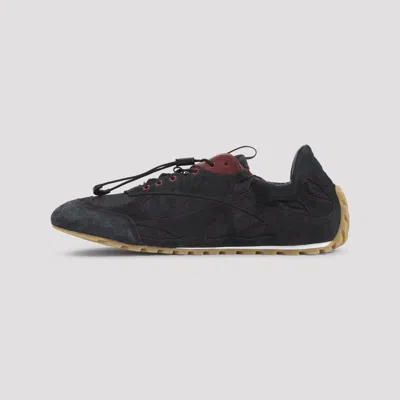 Bottega Veneta Black Fabric And Suede Orbit Flash Sneakers In Multi