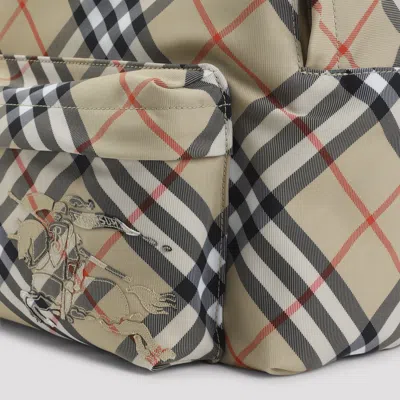 Burberry Check Pattern Backpack With Front Pocket In Multi