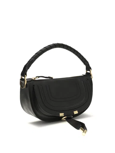 Chloé Mini Marcie Shoulder Bag In Soft Leather In Black