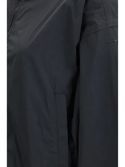 Diesel Black Polyamide Shell Jacket In Black
