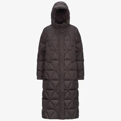 K-way Long-sleeved Down Jacket In Brown