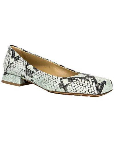 Bottega Veneta Tower Python-print Ballerina Shoes In Gray